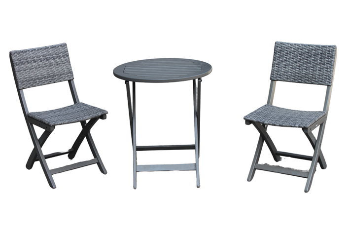 Bistro Grey Wicker Chair