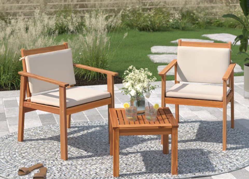 Maya Teak Look Bistro Set Table