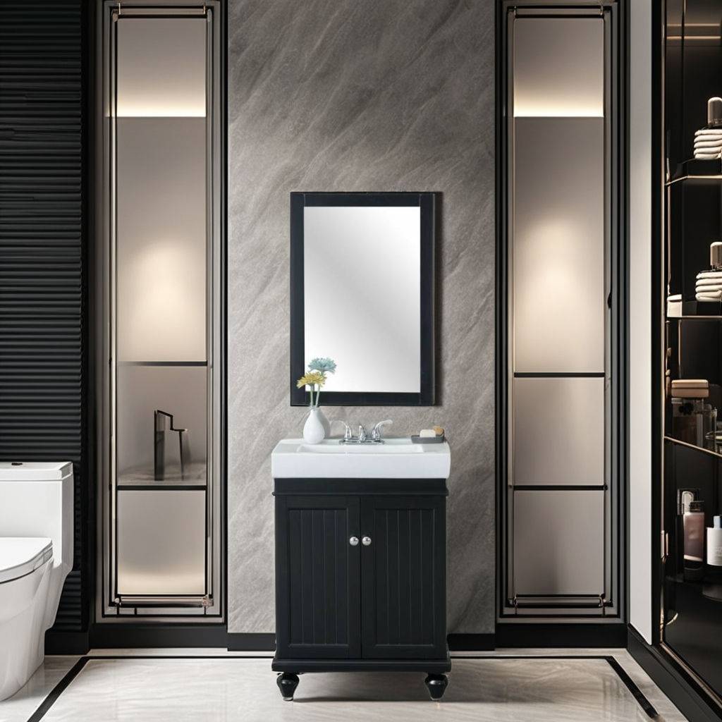 Espresso slat vanity