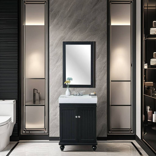 Espresso slat vanity
