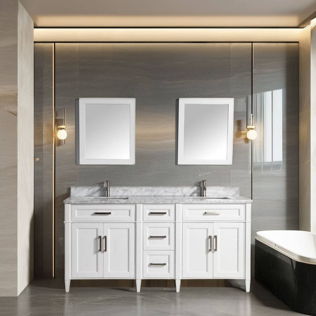 Duo 2 marble vanity set 72