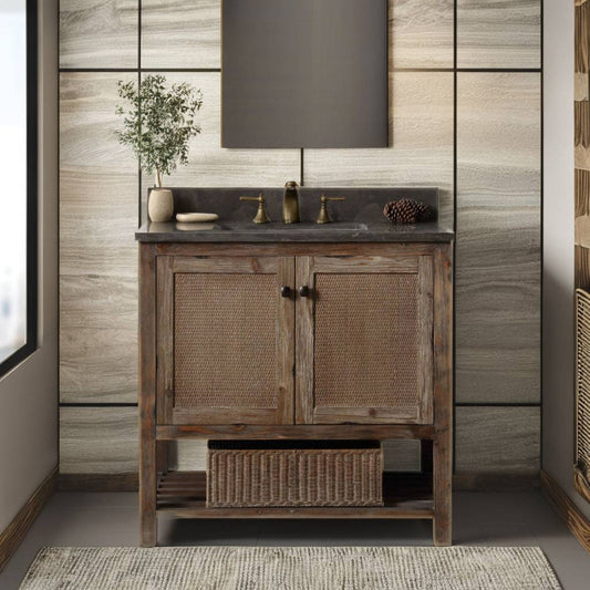 Dark brown single vanity 36