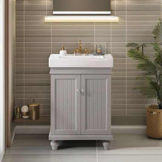 Grey slat vanity