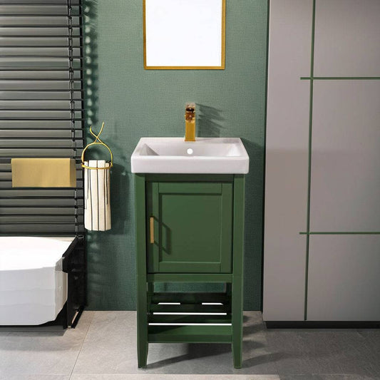 Pewter green vanity