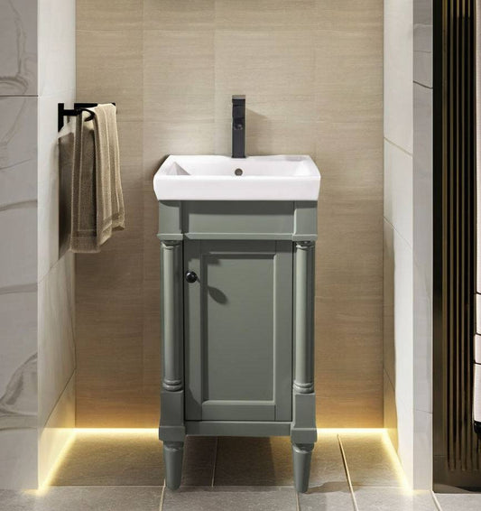 Pewter green petite vanity