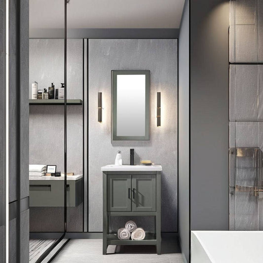 Pewter green eco vanity