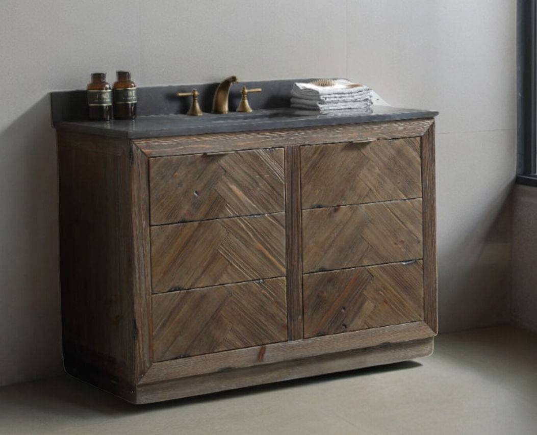 Herringbone vanity without top