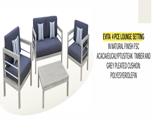 Sofa Set Evita Single Lounge White